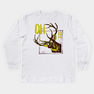 A Funny Animal Pun - Oh Deer Funny!! Kids Long Sleeve T-Shirt